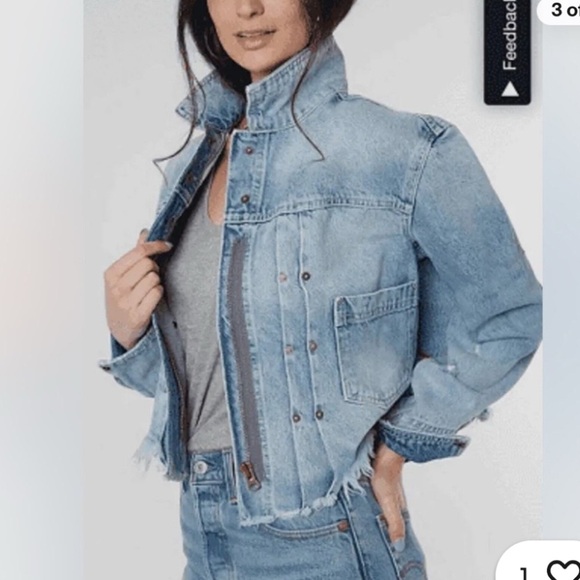 Free People Dillon jean jacket womens size‎ Size S - Picture 2 of 15